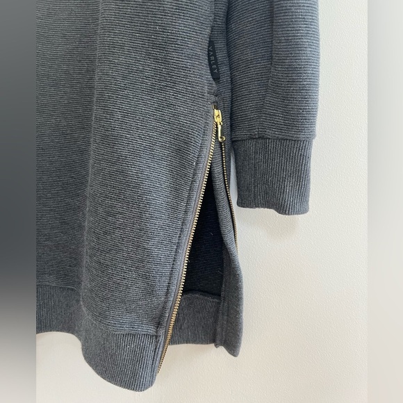 Varley Albret Sweatshirt Dress Ottoman Fabric in Dark Charcoal Gray Marl, size S - Picture 7 of 14